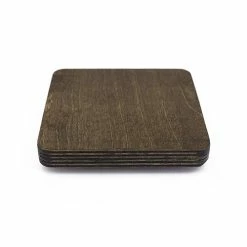 Budget 🌟 BarMan Counter Caddies™ - Walnut-Stained Liquor Bottle Pad - 5.5" Square - Fits 1.75 Liter Bottle 👏