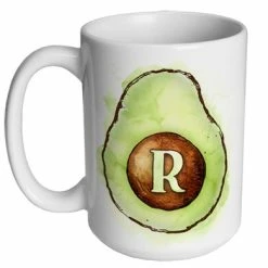 Outlet 𧨠BarMan CUSTOMIZABLE 15 Ounce Coffee Mug - MONOGRAM - Avocados π