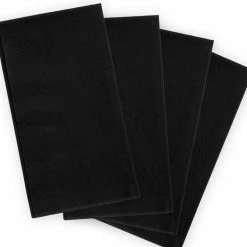 Outlet ⌛ BarMan BarConic® 15” X 17” 2-PLY Colored Paper Dinner Napkins – BLACK – Pack Of 100 🥰 -Barman Shop black 2ply dinner napkins display 700x700