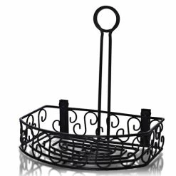 Best reviews of 🥰 BarMan BarConic® Condiment Caddy With Built In Merchandising Ring - Black Semi-Round 😍 -Barman Shop bs straigh black condiment holder front view web 500 700x700