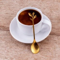 Budget 👏 BarMan Demi Leaf Spoon (Stainless Steel Or Gold Option) 😀 -Barman Shop demi leaf spoon gold scene1 700x700