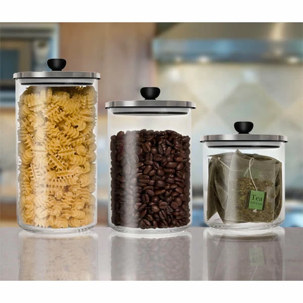 Discount 🔔 BarMan Final Touch® Glass Storage Jar With Vacuum Sealed Lid - Set Of 3 ❤️ 2 Discount 🔔 BarMan Final Touch® Glass Storage Jar With Vacuum Sealed Lid - Set Of 3 ❤️ - Image 2