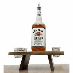 Budget 💯 BarMan Whiskey Caddy - Stained Wood W/ 6 Slots 🥰